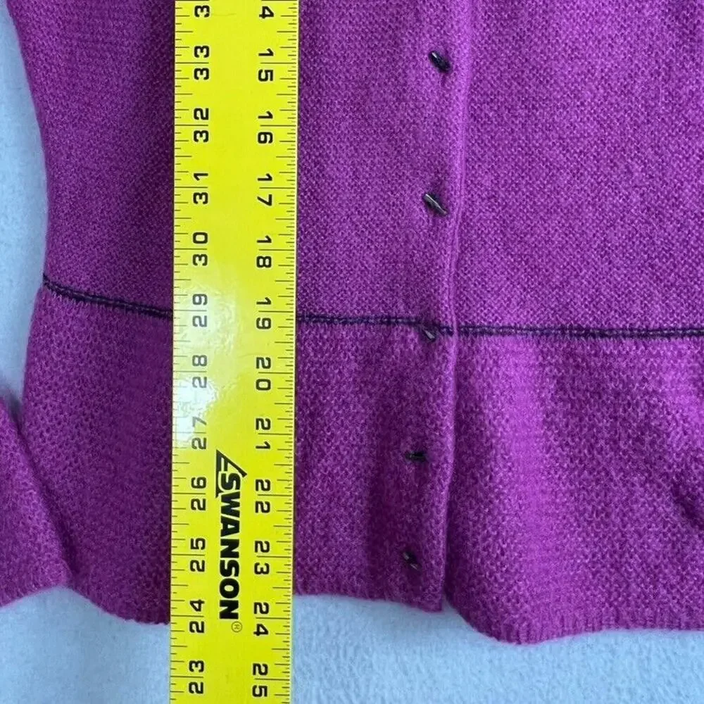 Marina Spadafora Cardigan Sweater Women Small Medium Pink Wool and Mohair Blend